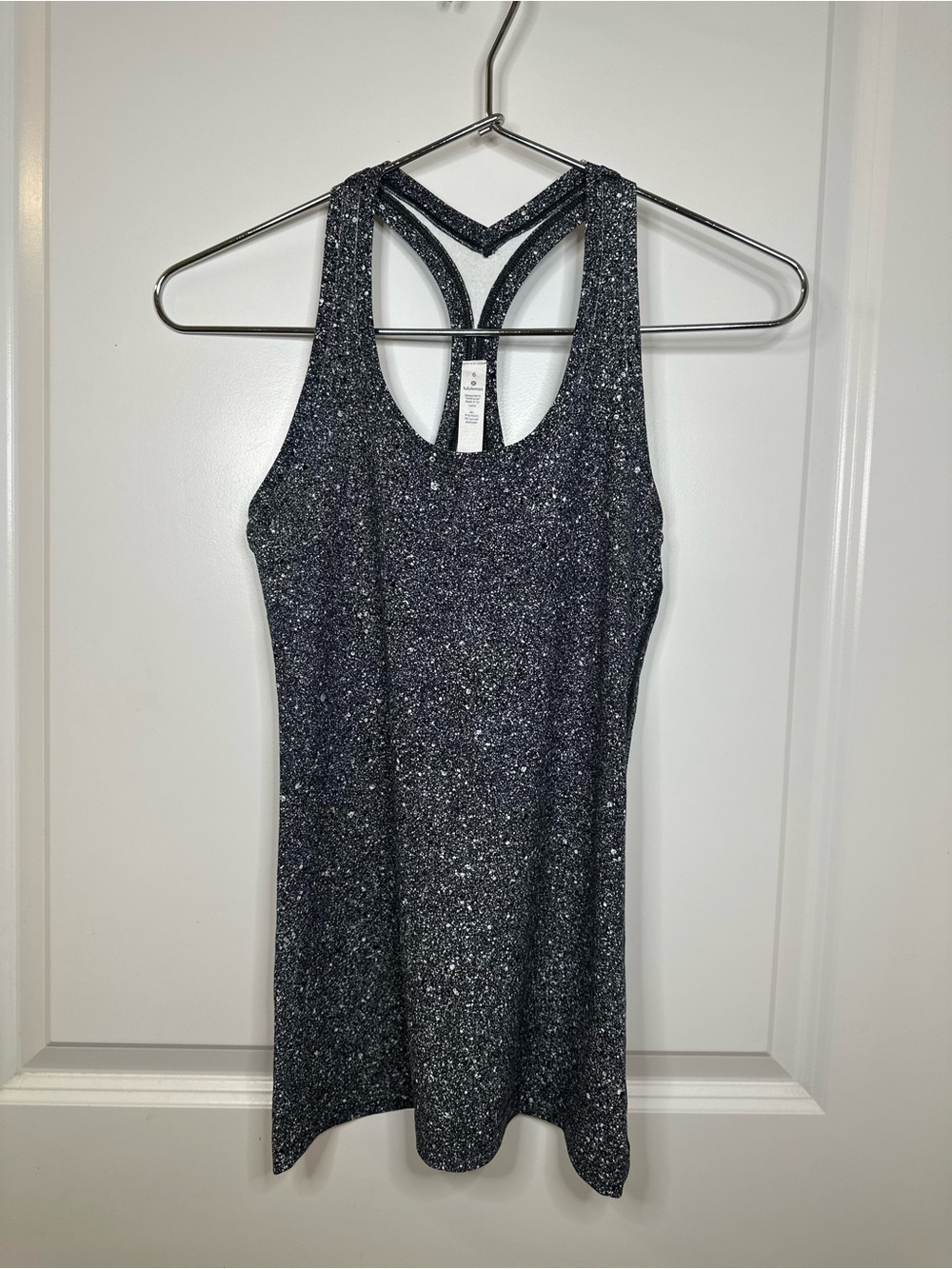 Lululemon Racerback Tank Top | Black & White Splatter‎ | 6